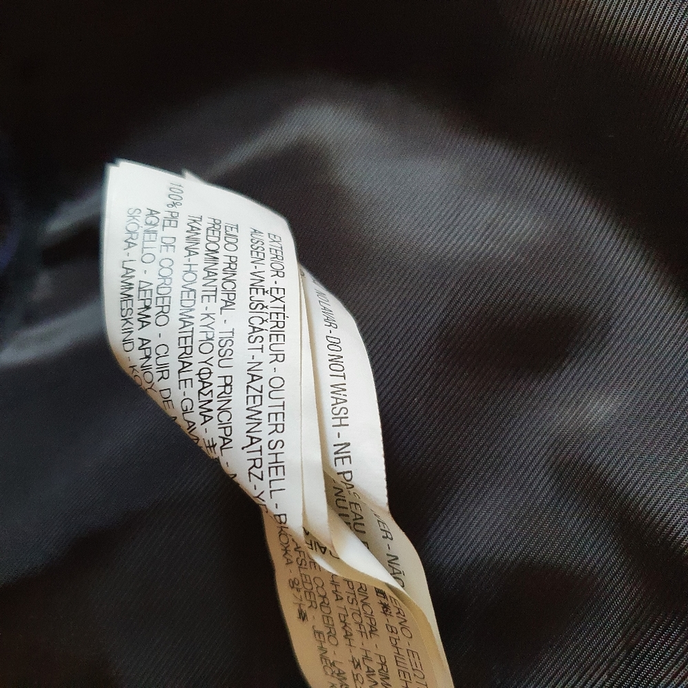 ZARA Black Sheep Skin Jacket Size EUR M/AU 12 - Picture 5 of 5